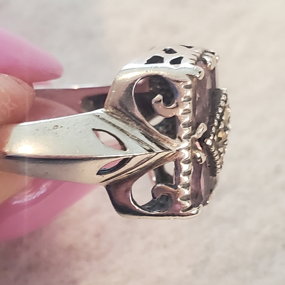 Sterling Silver Amethyst Gemstone Ring Size 7 - Picture 5 of 7